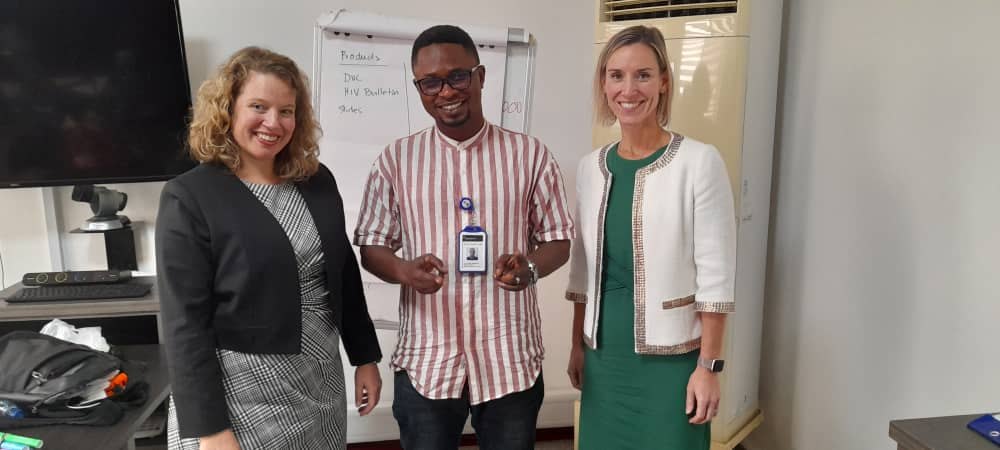Seyi with Palladium colleagues during a Situation Room visit